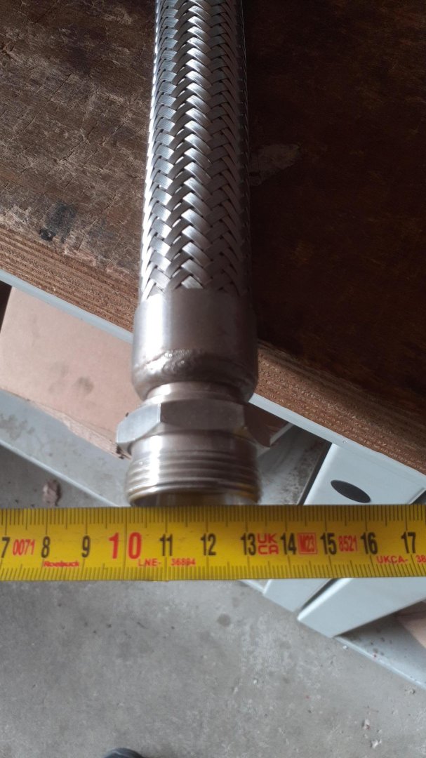 Tuyau flexible L=450 mm diamètre 1" inox 316L femelle-mâle